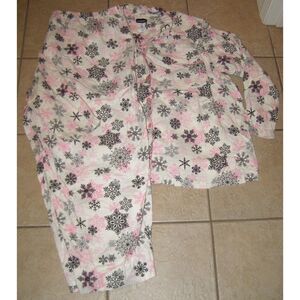 JOE BOXER Snowflake Print Plus Sz 4X Soft Flannel 2 Pc Comfy Pajama Lounge Set